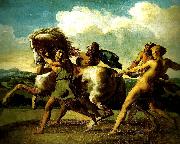 Theodore   Gericault heval arrete par des esclaves oil